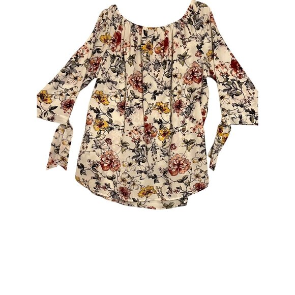 Misia Curvy Floral Peasant Blouse 2X  Peasant Ruffle Sleeves Women's Plus Size - Picture 8 of 15